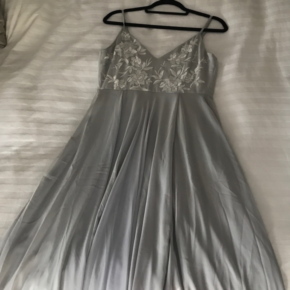 BHLDN Sadia Floral Embroidered Maxi Dress - Grey Fog - Picture 7 of 7